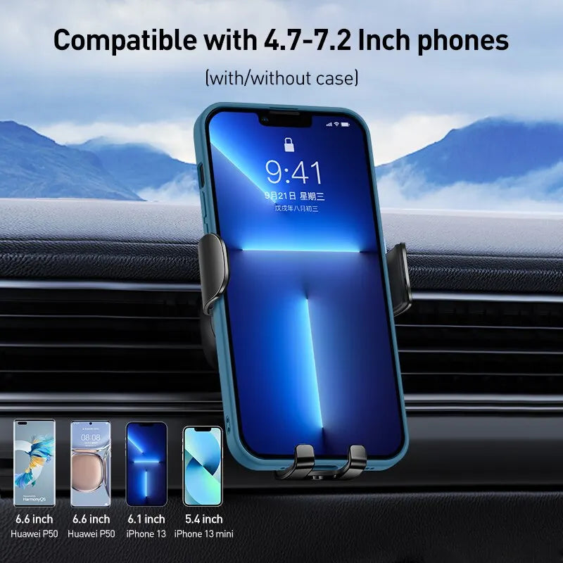 Baseus Car Phone Holder for Car CD Slot Mount Phone Holder Stand for iPhone Samsung Metal Gravity Mobile Phone Holder