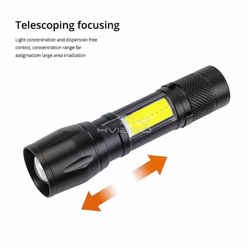 Flashlight Battery Charge Mini Led 5W Focus Adjustable Side Lamp Convenient Waterproof T6 Light Ultra Bright For Camping Hiking