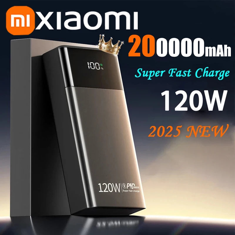 Xiaomi 200000mAh Power Bank 120W Super Fast Charging High Capacity Power Bank Portable Battery Charger For iPhone Samsung Huawei